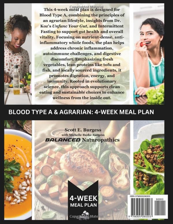 Blood Type A: 4-Week Meal Plan by Scott & Michelle Burgess Paperback