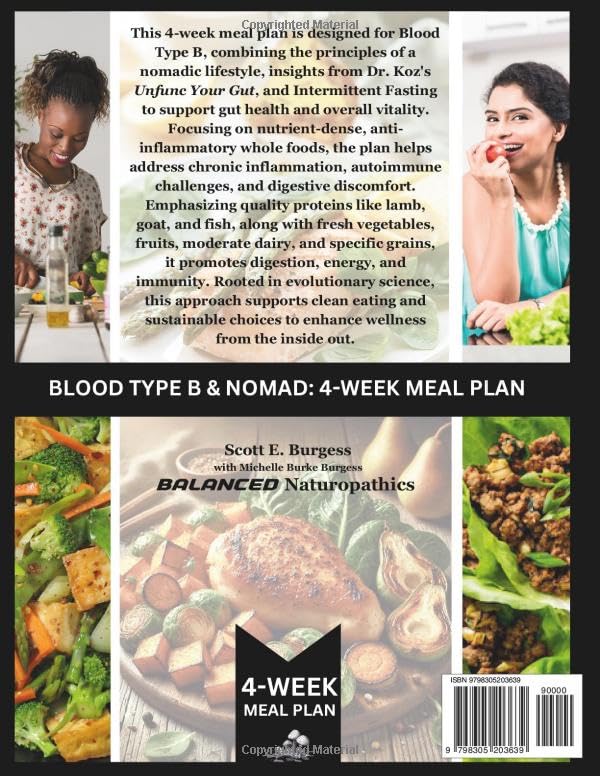 Blood Type B: 4-Week Meal Plan by Scott and Michelle Burgess Paperback