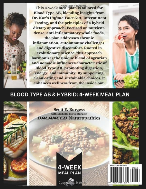 Blood Type AB: 4-Week Meal Plan by Scott and Michelle Burgess Paperback