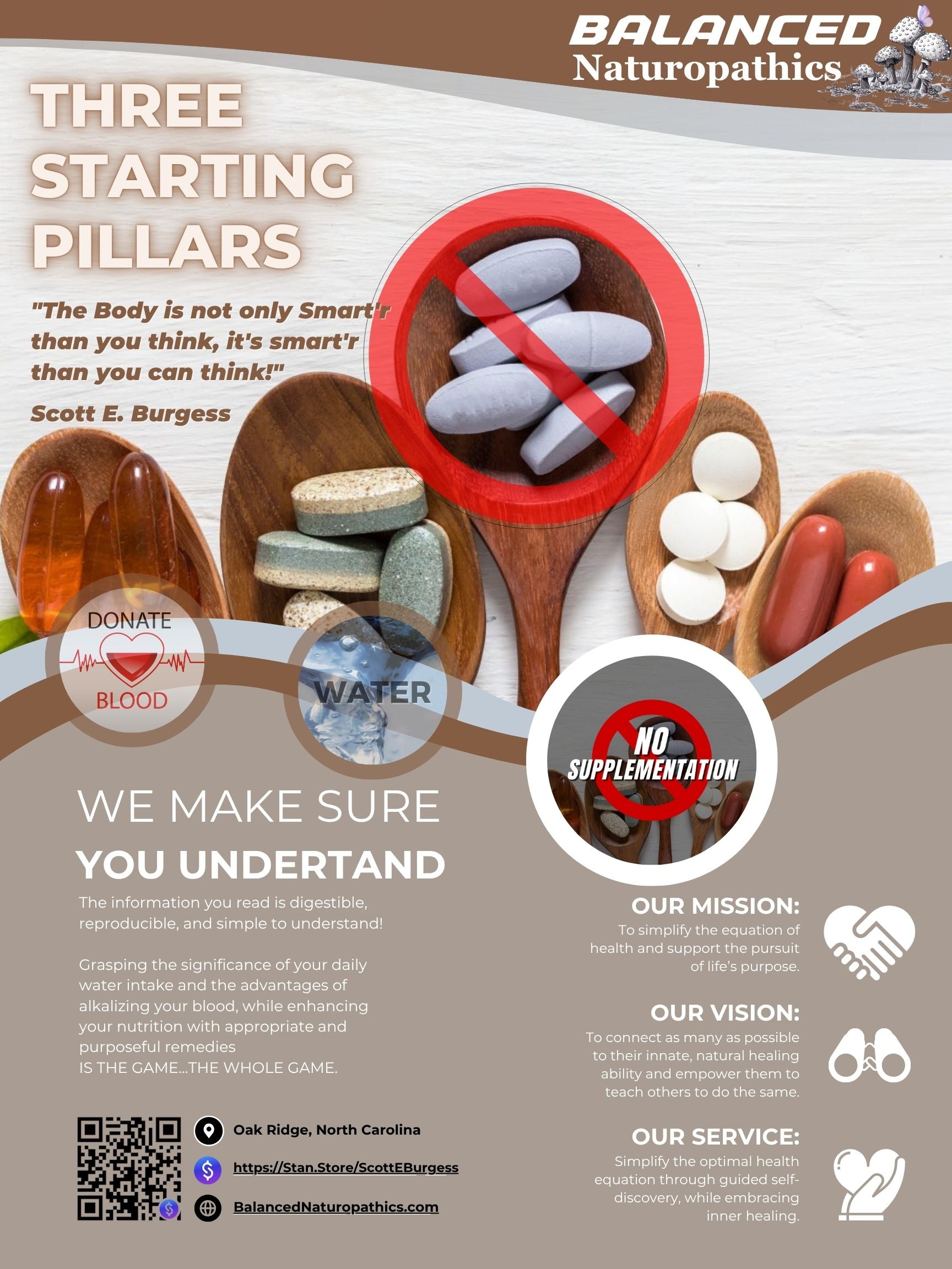 E-book cover for Pillar 3, Understanding Synthetic Supplementation, a food first blueprint by Scott and Michelle Burgess, mobile and print friendly PDF from BALANCED Naturopathics.
