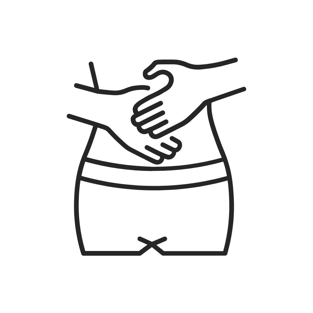 Person holding belly icon symbolizing inflammation, gut issues, or autoimmune-like symptoms discussed in Scott E. Burgess free 15-min discovery call.
