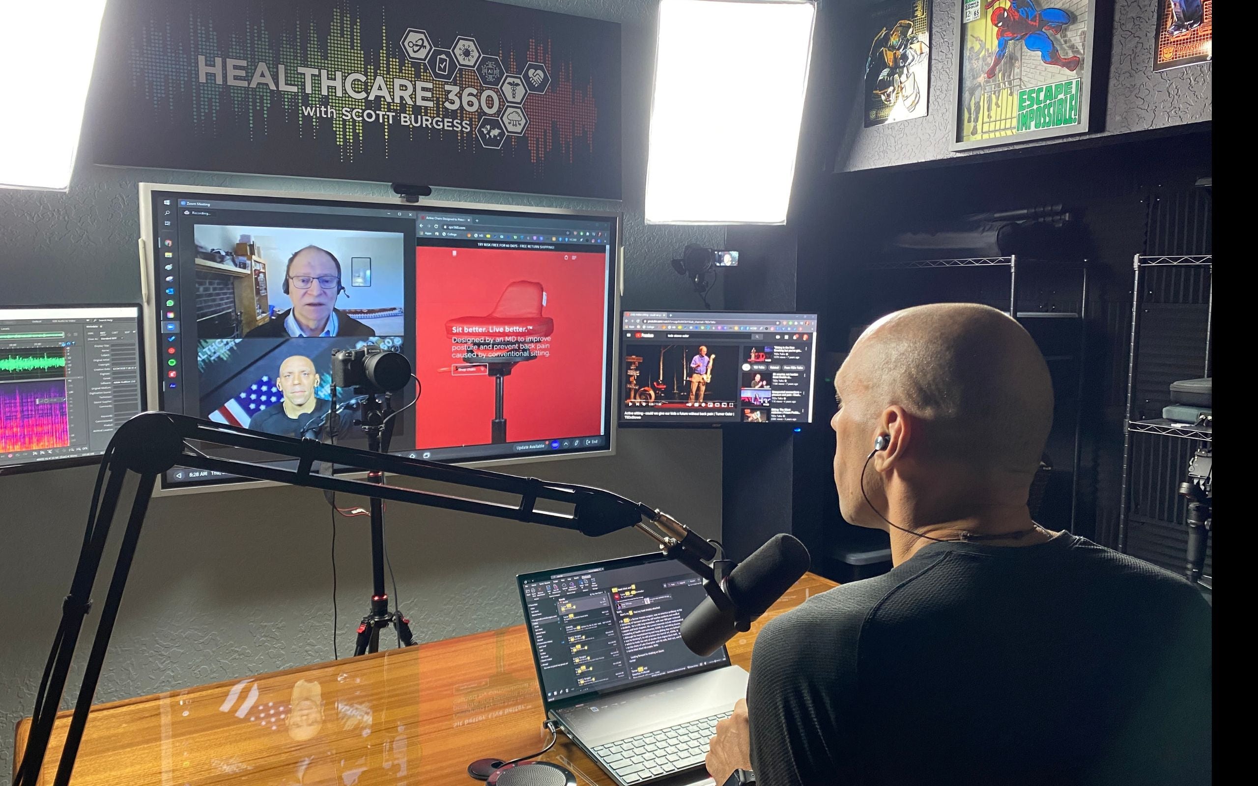 Scott E. Burgess presenting virtually as a speaker, delivering high-energy talks on health, performance, and transformation for online events.