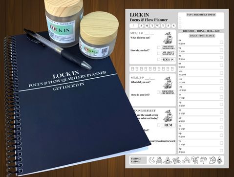 Scott E. Burgess Immersion BALANCED Tools — LOCK IN planner and mushroom stacks hand-delivered to integrate focus, flow, and 30-day healing.