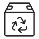 Eco-friendly packaging icon representing Scott E. Burgess’s commitment to sustainable, environmentally conscious packaging for BALANCED mushroom stacks.